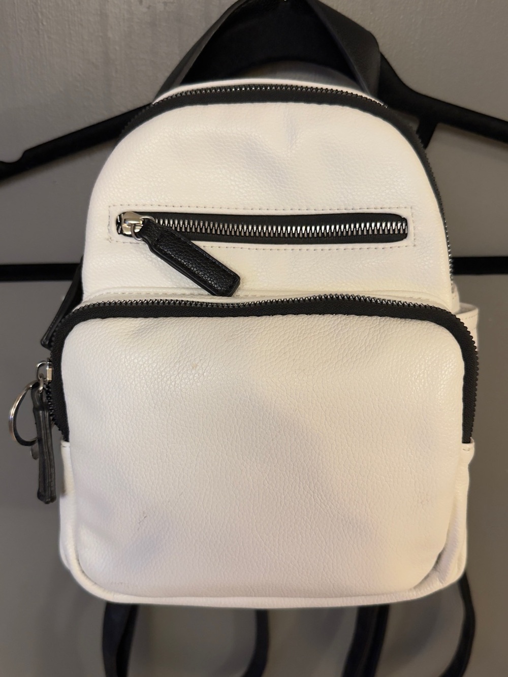 White and Black Mini Backpack - Fashionable Men's Bag
